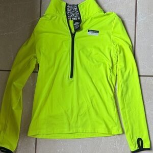 PINK Victoria's Secret Lime Green Quarter-Zip Pullover